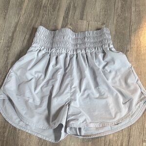 Nike Women's Light Gray High Waisted Athletic Shorts